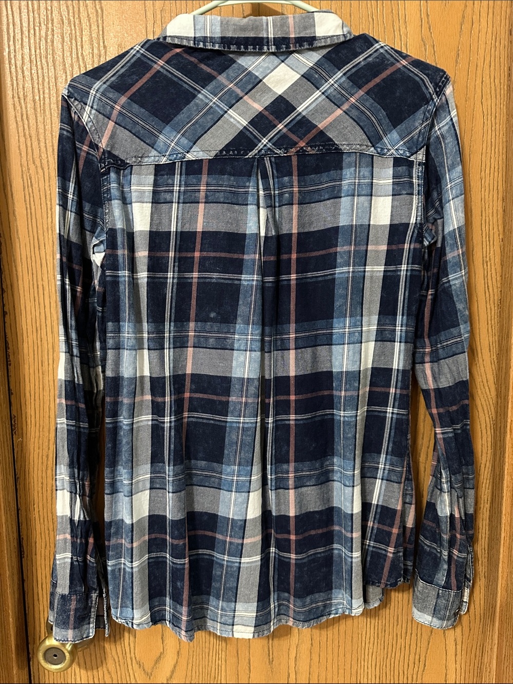 Maurices Blue Plaid Button Cuff Shirt - Picture 7 of 7